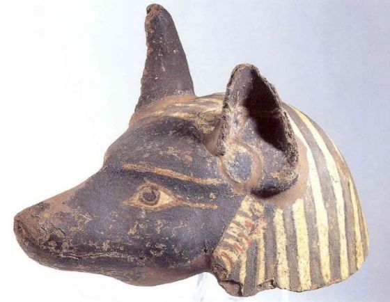 A mask of Anubis worn by priests during the mummification process. (Courtesy of Harrogate Borough Council, Museums and Arts Service)